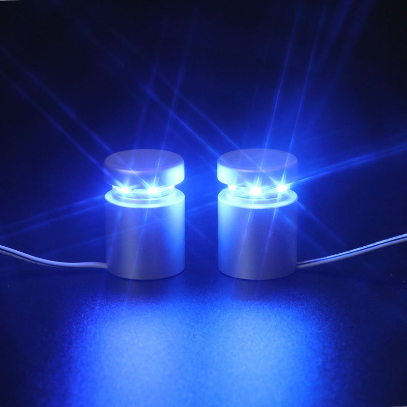 TOPNIKE LED Sign Standoffs 1"×1", Silver Aluminum, Blue LED Standoff Sign Holder, for Glass, Acrylic and Other Transparent Plates, Pack of 4 LED Standoffs with 1 Power Supply.