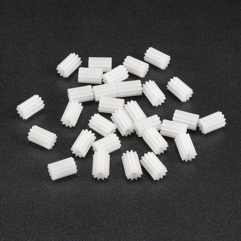 uxcell 30pcs Plastic Gears White 10 Teeth Model 102A Reduction Gear Plastic Worm Gears for RC Car Robot Motors