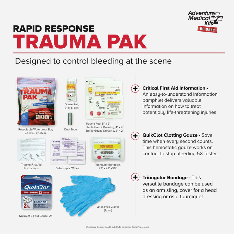 Adventure Medical Kits Rapid Response Trauma Pak with QuikClot