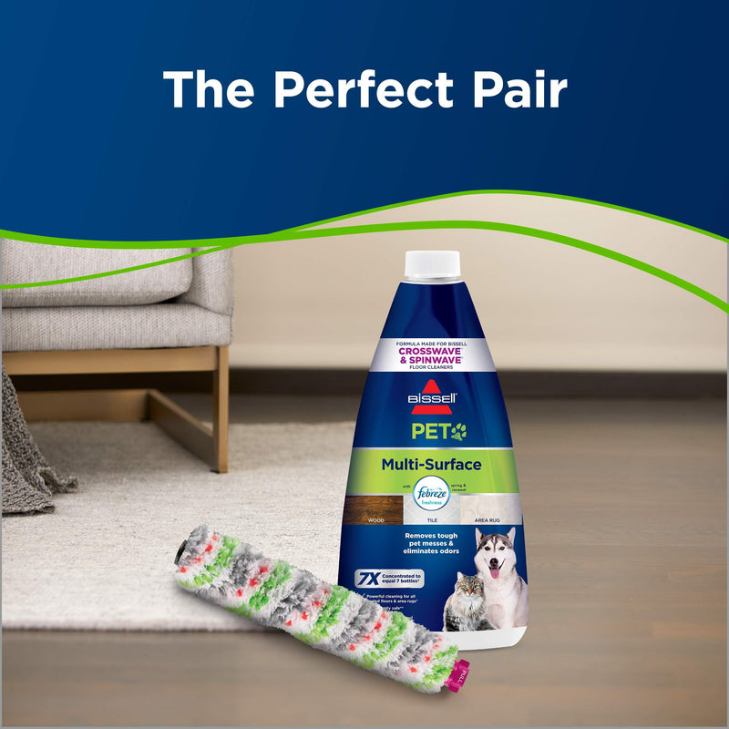 BISSELL Tangle-Free Crosswave Multi-Surface Pet Brush Roll, White - 2460