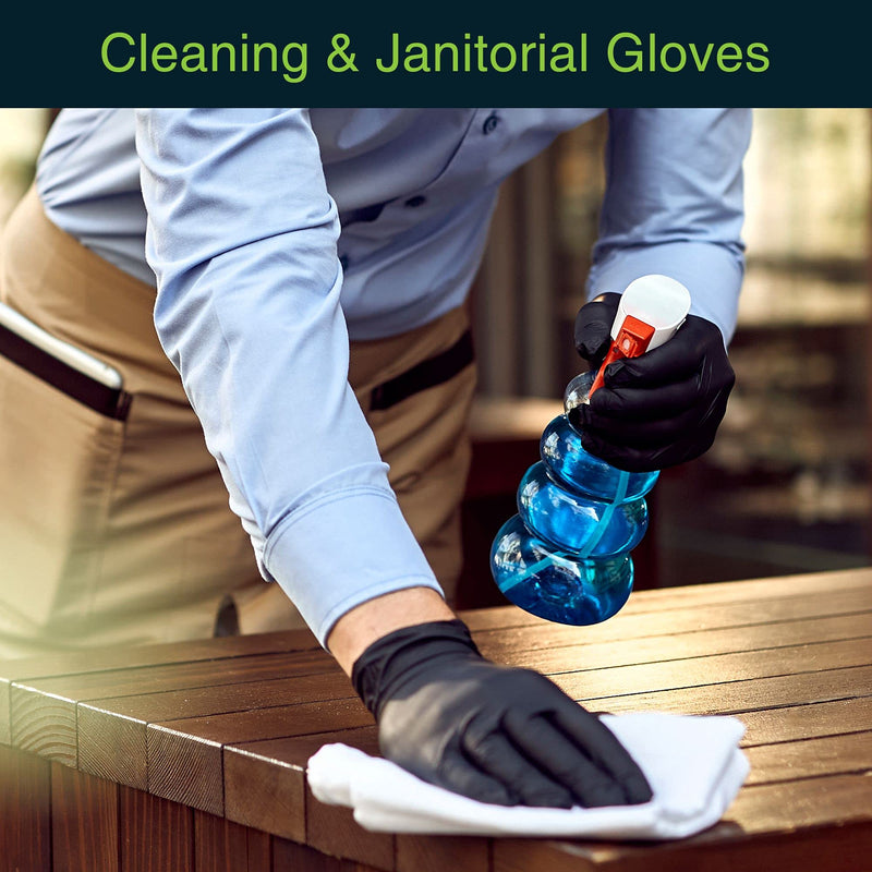 Black Vinyl Disposable Gloves X Large 50 Pack - Latex Free, Powder Free Medical Exam Gloves - Surgical, Home, Cleaning, and Food Gloves - 3 Mil Thickness X-Large (Pack of 50) Black