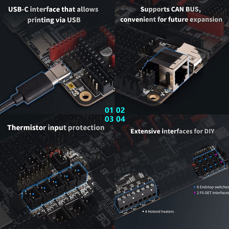 BIGTREETECH Octopus V1.1 Control Board 32bit Compatible TMC2209, TMC2208 Stepper Driver, Support DIY Klipper Firmware and Raspberry Pi Online Printing for Voron Upgrade 3D Printer