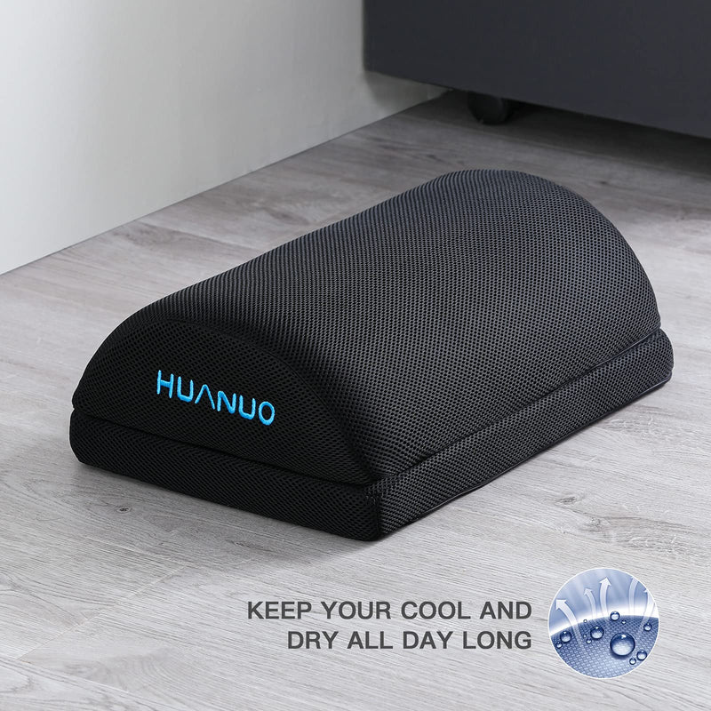Foot Rest for Under Desk at Work, with 2 Optional Covers for Replacing, Double Layer Adjustable Foot Rest for Office, Home, Airplane, Travel, by HUANUO