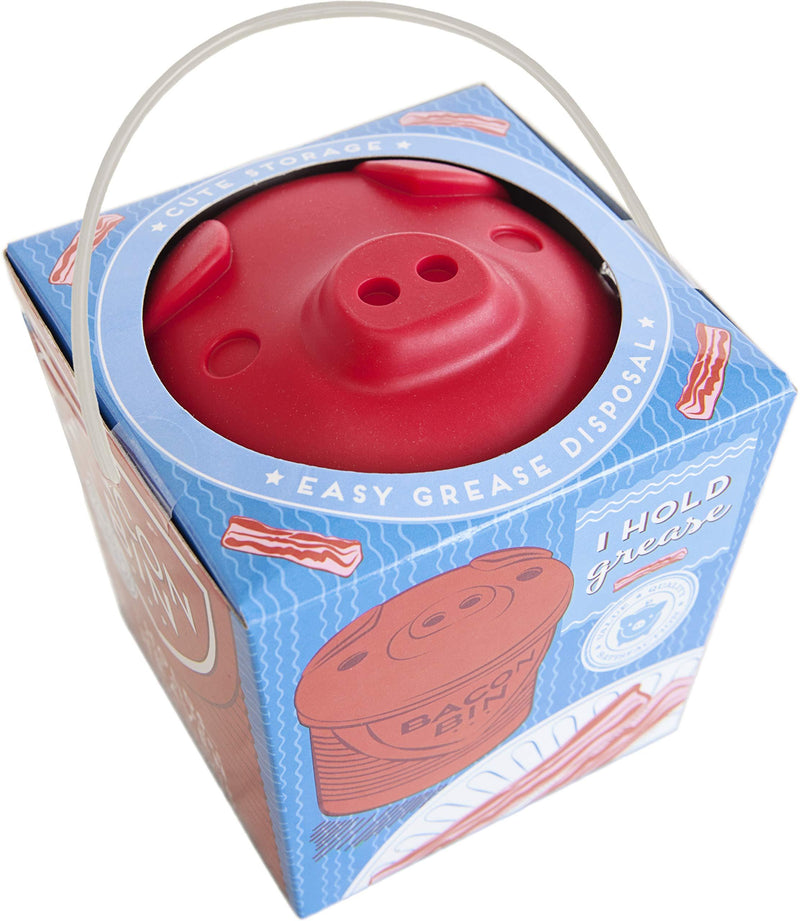 Talisman Designs Original Bacon Bin Grease Strainer and Storage - 1 Cup Capacity, Red