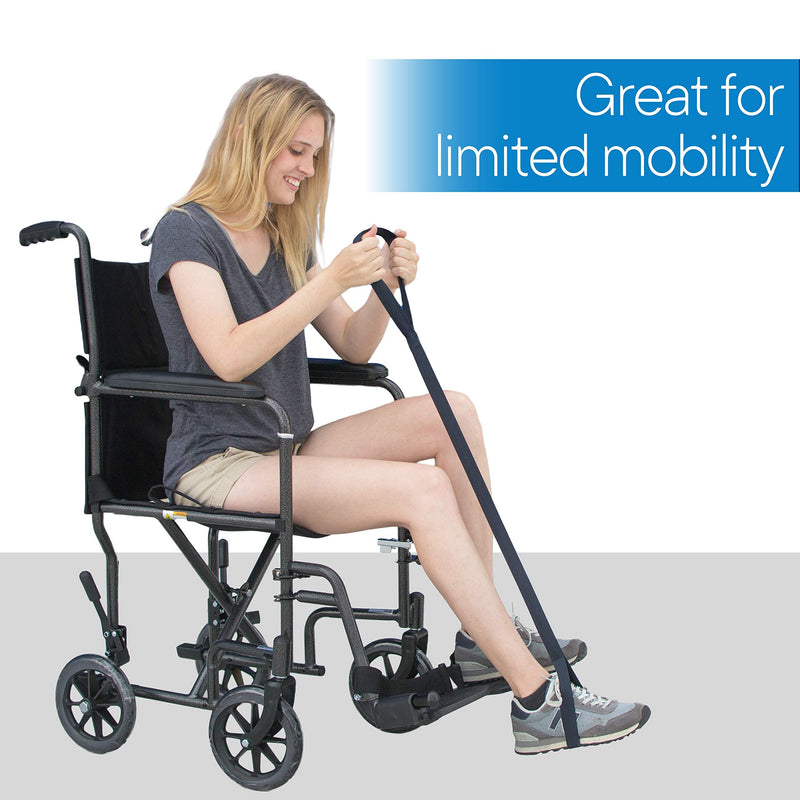 RMS 35 Inch Long Leg Lifter - Durable & Rigid Hand Strap & Foot Loop - Ideal Mobility Tool for Wheelchair, Hip & Knee Replacement Surgery (35 Inch Long)