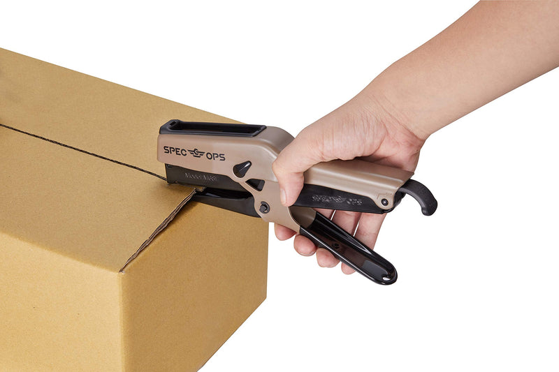 "Spec Ops Tools Elite Duty Packaging Plier Stapler, 7/16 Crown, 1/4"" - 3/8"" Leg Length Staples, 3% Donated to Veterans", black/tan