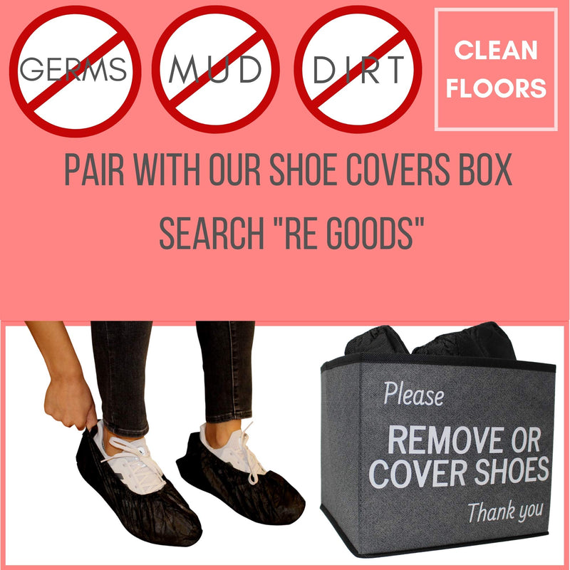 RE GOODS Shoe Covers | X Large - Extra Thick | 100 Pack | Black Disposable Boot and Shoe Booties | 35 GSM Non Woven | Non Slip - Indoor Outdoor