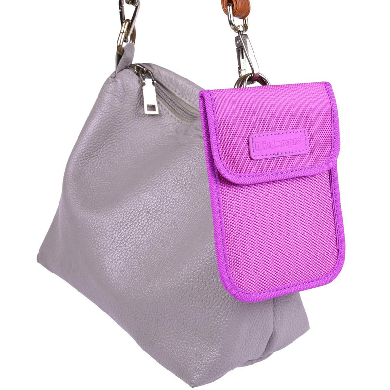 Faraday Bag for Key Fob, Wisdompro WP4694 RFID Key Fob Protector RF Car Signal Blocking, Anti-Theft Pouch, Anti-Hacking Case Blocker - Purple