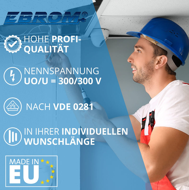 EBROM plastic hose line ROUND, LED cable, power cable, cable, device cable H03VV-F 2x0.75 mm² Color: white, many lengths in 5 m increments up to 250 meters 2x0.75 mm2, your cable length: 10 meters