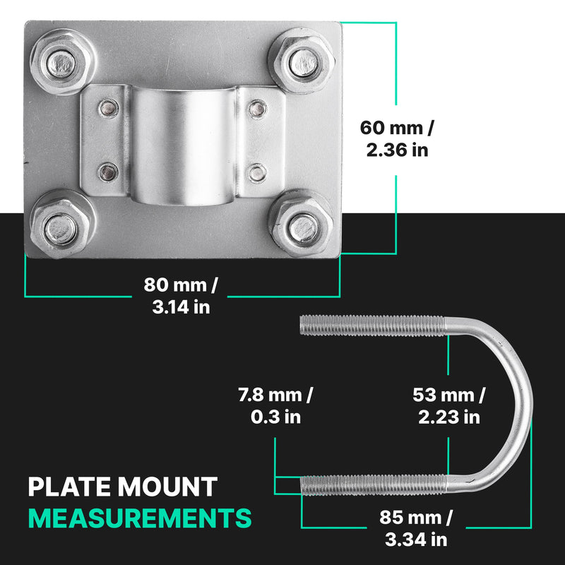 Helium Antenna Mast Mount for Pole Mounting Fixed U-Bolt Clamp Hardware Bracket Outdoor Roof Lora Hotspot Mining RAK Bobcat Nebra Sensecap Synchrobit MNTD (Antenna Plate Pole Mount) Antenna Plate Pole Mount
