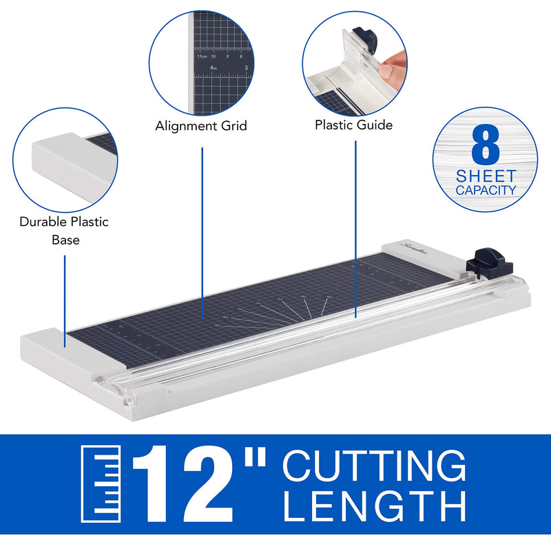 Swingline Paper Cutter, 12" Cut Length, 8 Sheet Capacity, ClassicCut 1208P (G7010007)