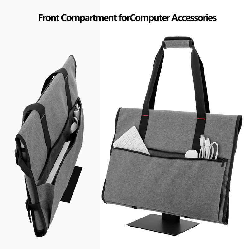 Trunab Carrying Bag for 24" LCD Screens and Monitors, With Padded Velvet Lining, Protective Monitor Travel Case Compatible With 24’’ Monitor and Accessories, Grey