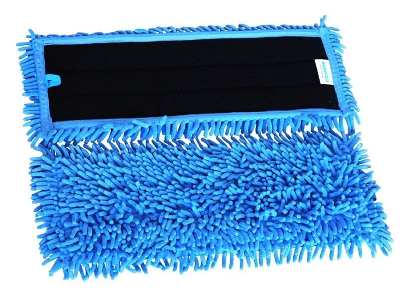 Real Clean 18 Inch Chenille Microfiber Wet Mop Pad (Pack of 2) 2 Pack Blue Chenille
