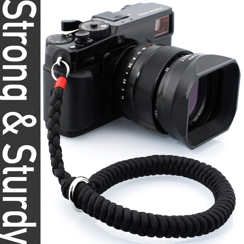 Camera Wrist Strap (Black) Paracord Camera Hand Strap Black
