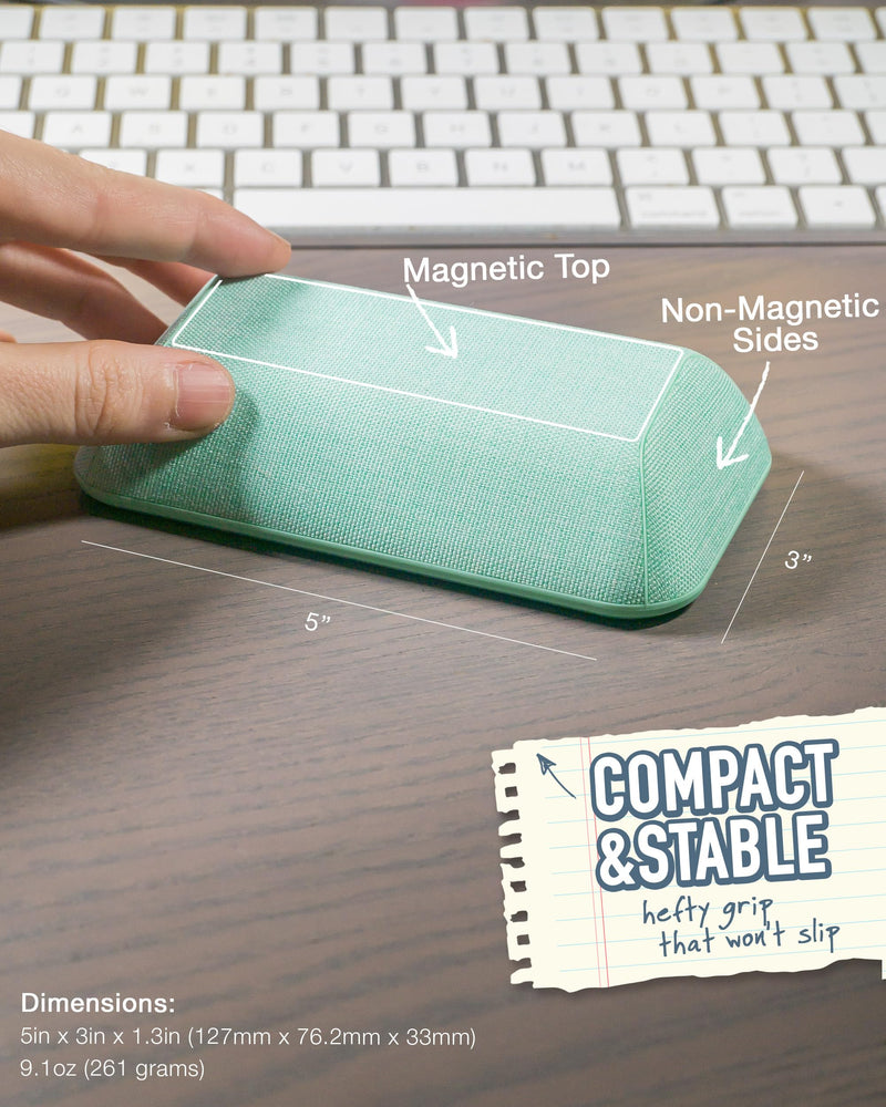 Smartish Magnetic Cord Holder - Bigger Cable Wrangler Organizer with Magnet Clips for Charger Management on Desktop, Nightstand, or Side Table - Holds 6 Cables - Teal Me More