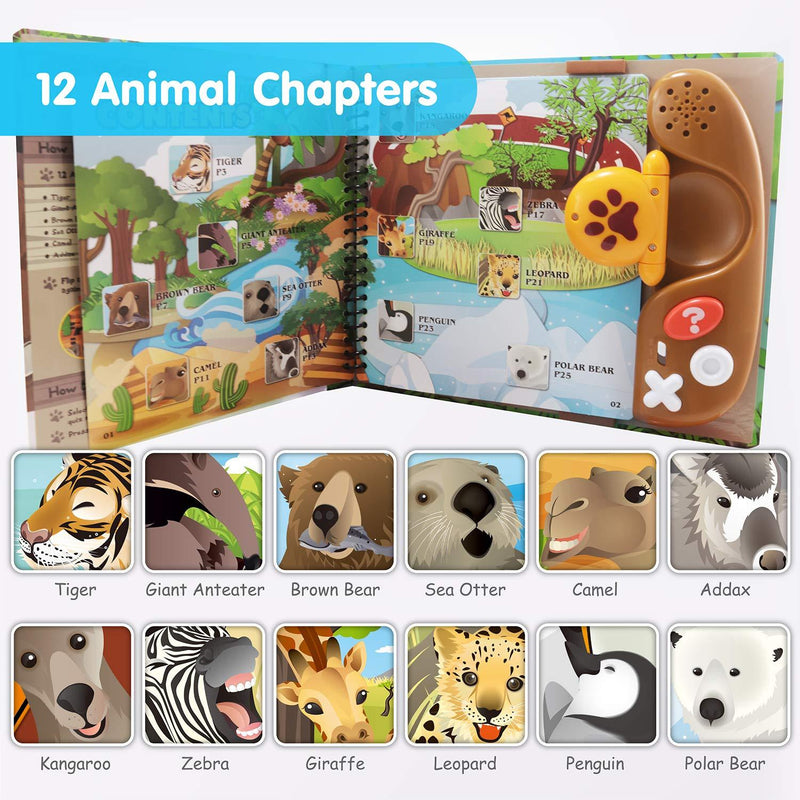 BEST LEARNING Book Reader Animal Kingdom - Educational Talking Sound Toy to Learn About Animals with Quiz Games for Kids Ages 3 to 8 Years Old