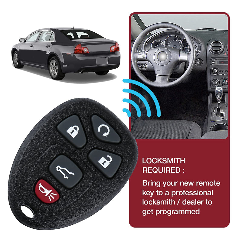 Remote Key Fob Control Replacement for 07-2016 GMC Acadia Yukon,07-2014 Chevy Tahoe Suburban Cadillac Escalade,09-2017 Chevrolet Traverse Buick Enclave(OUC60270, OUC60221) 5btn 2 Pack 5-btn x2