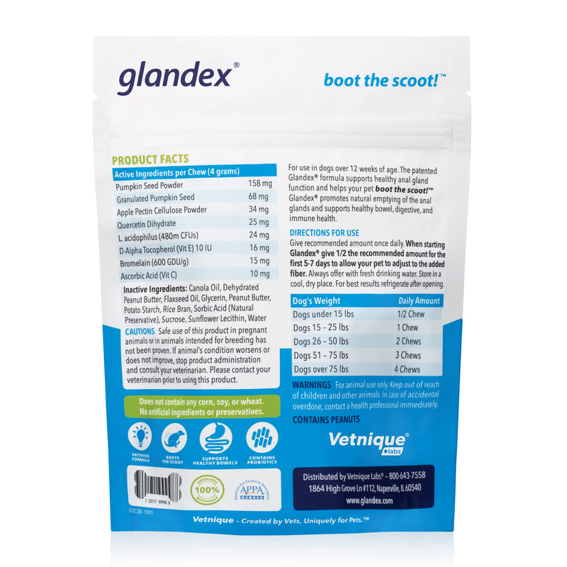 Glandex Anal Gland Peanut Butter Soft Chew 30ct with Dermabliss Anti-Itch & Allergy Relief Medicated Spray Bundle