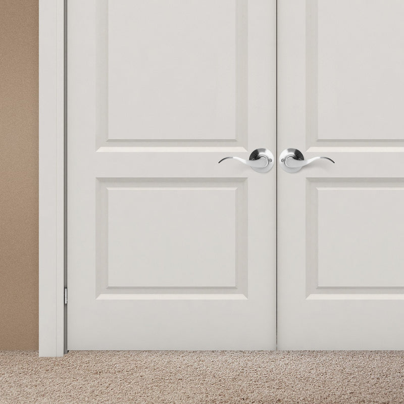 Berlin Modisch Dummy Lever Door Handle [Pack of Two] for Closets with a Satin Nickel Finish, Single Side, Non-Turning Pull Only Classic Series Dummy - 2 Pack [Right & Left Hand] Brushed Nickel Finish