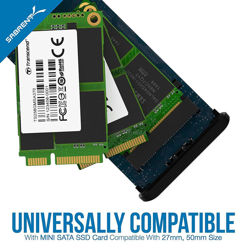 Sabrent USB 3.0 mSATA II or III/6G SSD Enclosure Adapter [Support UASP] (EC-UKMS)
