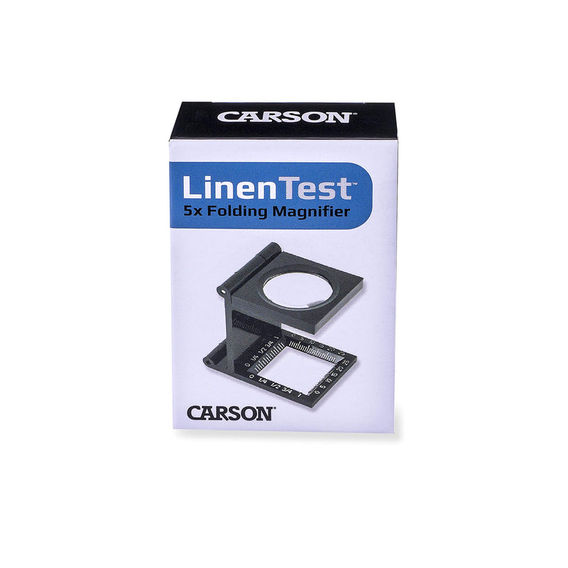 Carson LinenTest 6.5x20mm or 5x30mm Folding Loupe Magnifiers For Stitch Counting, Printing, Fabric Identification, Inspecting Small Parts and More (LT-20 or LT-30) 5x30mm (LT-30)