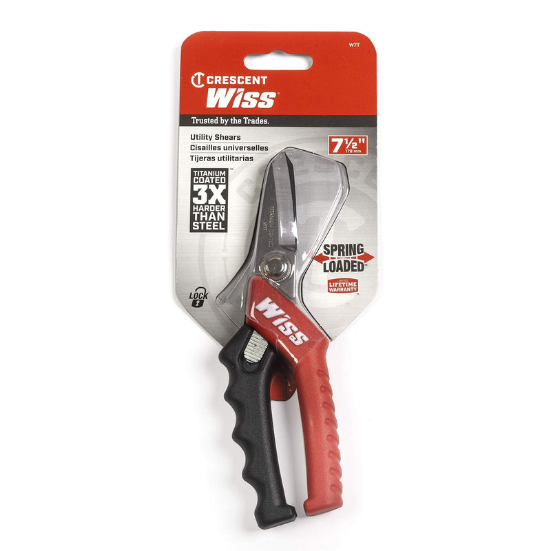 Crescent Wiss 7" Titanium Coated Utility Shears - W7T , Black