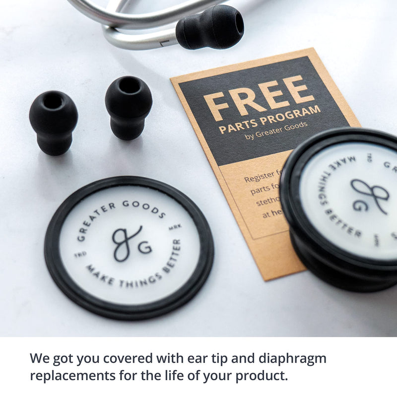 Greater Goods Premium Dual-Head Stethoscope - Affordable, Clinical Grade Option for Doctors, Nurses, Students, or in The First Aid Kit for Home (Black) Black