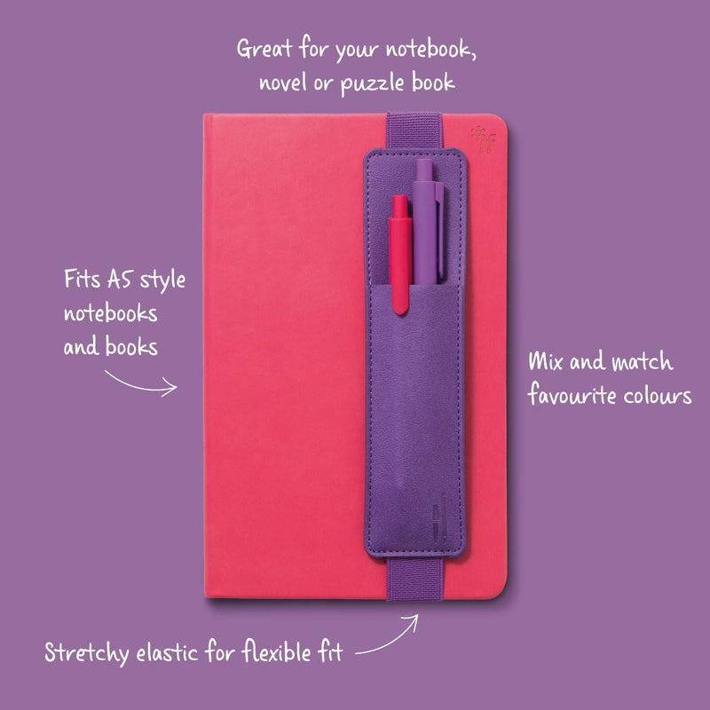 IF Bookaroo Pen Pouch Notebook/Pen Organiser Elasticated A5 Notebook - Rose Gold