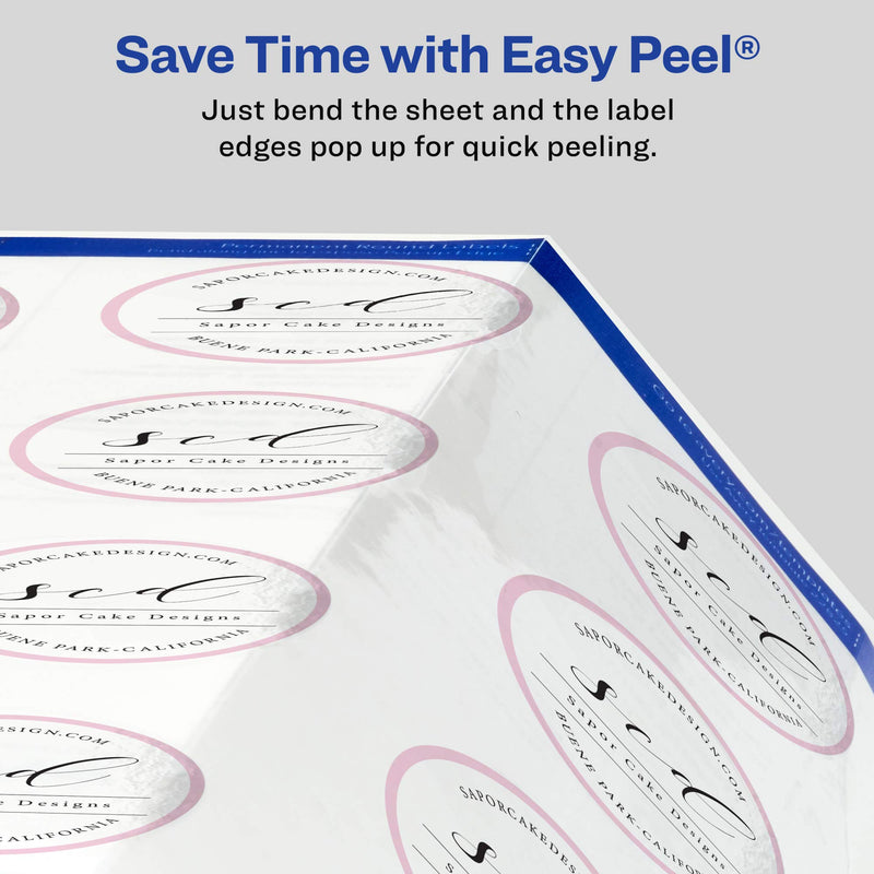 Avery Printable Round Labels with Sure Feed, 2" Diameter, Glossy Clear, 120 Customizable Labels (22825)