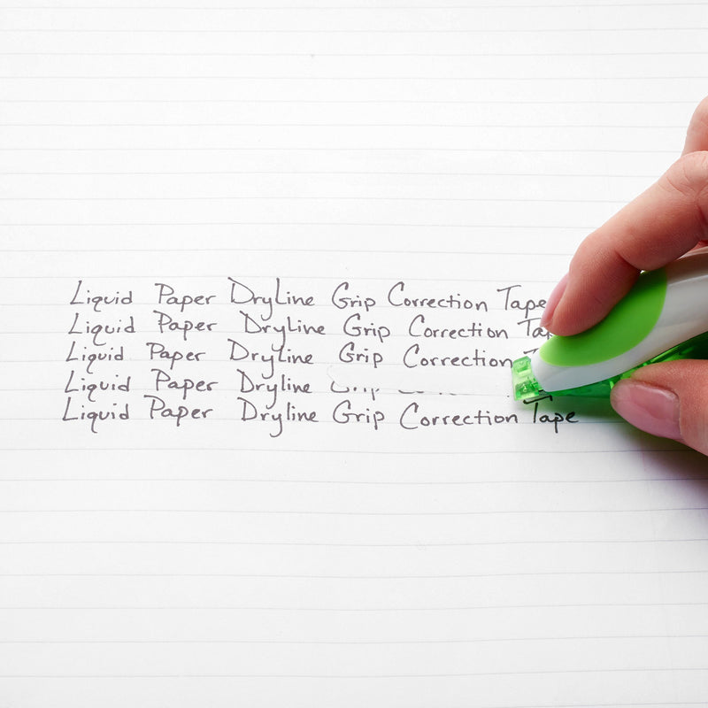 Paper Mate Liquid Paper DryLine Grip Correction Tape, Green , 2 Count 2-Count