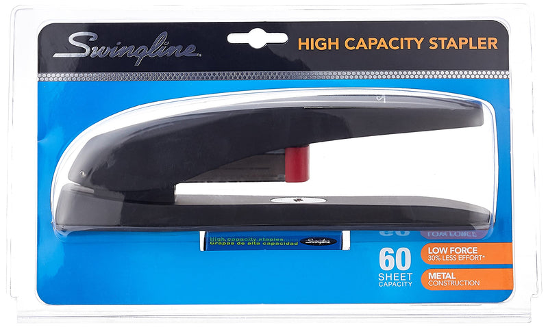 Swingline Stapler, High-Capacity, 60 Sheet Capacity, Reduced Effort, Black (77701)