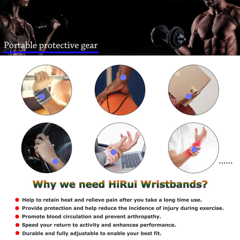 HiRui 2 PACK Wrist Compression Strap and Wrist Brace Sport Wrist Support for Fitness, Weightlifting, Tendonitis, Carpal Tunnel Arthritis, Wrist Pain Relief-Wear Anywhere-Unisex,Adjustable