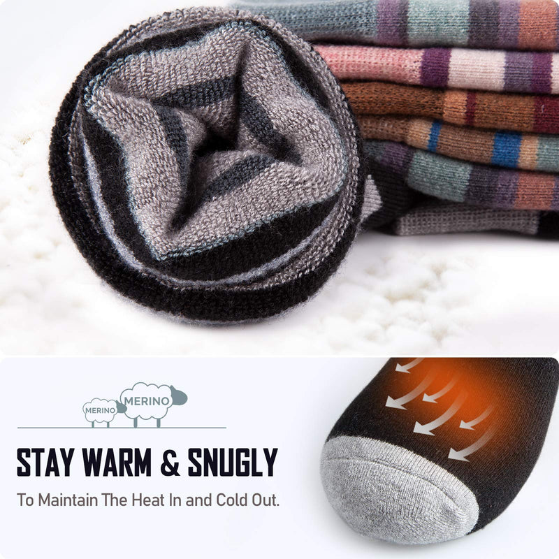 Ski Socks 2-Pack Merino Wool, Over The Calf (OTC) Non-Slip Cuff for Men & Women Black Medium