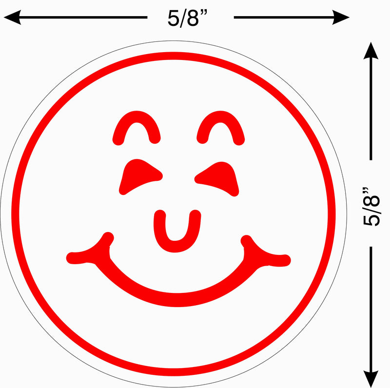 Supply360 AS-IMP2000 Round Teacher Stamp - Smiley Face Design #1, Red Ink, Durable, Light Weight Self-Inking Stamp, 5/8" Impression Area