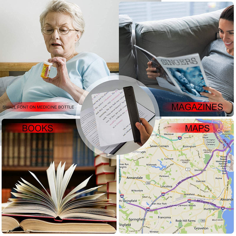 LUXSWAY Rechargeable 3X Full Page Magnifier for Reading,Magnifying Glass with Light,Reading Magnifier with 12 Super Bright LEDs,Adjustable Brightness Illuminated Magnifier Suitable for Reading.
