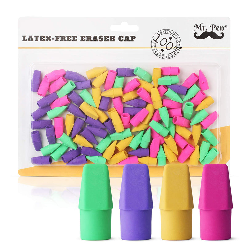 Mr. Pen Pencil Top Erasers, Cap Erasers, 120 Pack