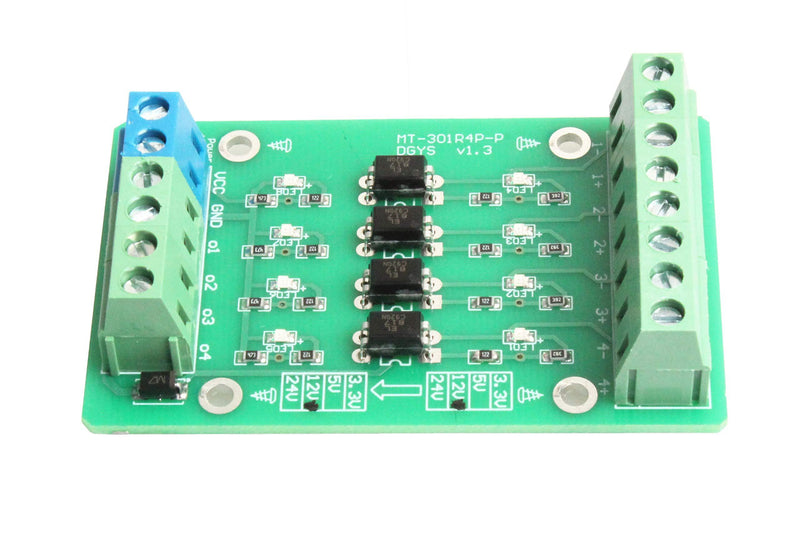 NOYITO 4-Channel Optocoupler Photoelectric Isolator Module Level Voltage Converter Module PLC Signal Converter Module PNP NPN to PNP (12V to 5V) 12V to 5V