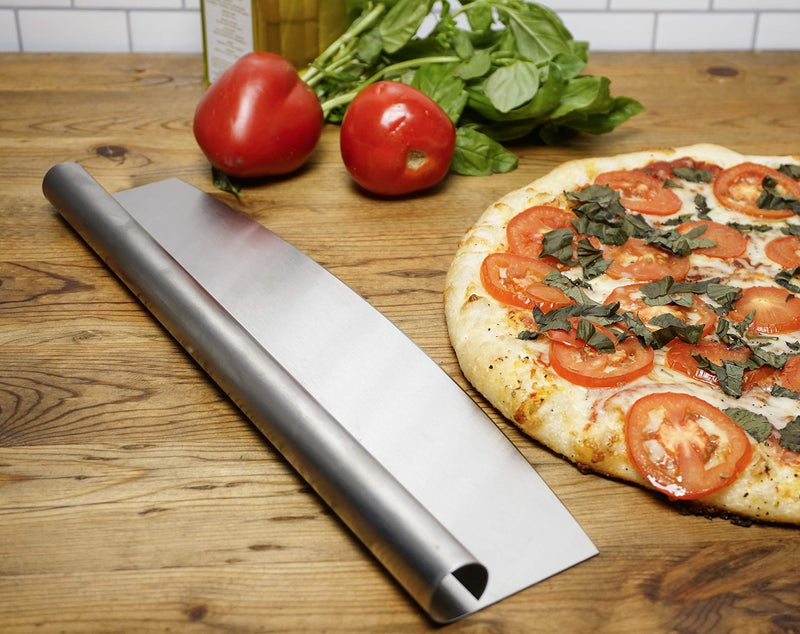 RSVP International Endurance Rocker Style Stainless Steel Pizza Cutter, 14" | Sharp & Versatile Cutter | Chop & Slice Cakes & Pizzas with Ease | Dishwasher Safe