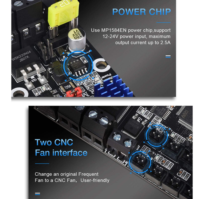 BIGTREETECH Upgrade Ender 3 Motherboard Silent Control Board SKR Mini E3 V2.0 32Bit with TMC2209 UART Stepper Driver 3D Printer Parts for Creality Ender3