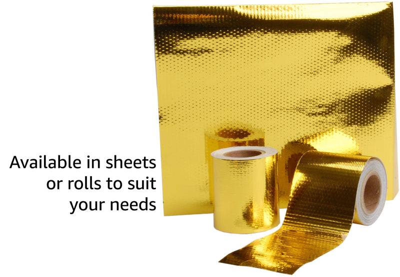 Design Engineering 010397 Reflect-A-GOLD High-Temperature Heat Reflective Adhesive Backed Roll, 2" x 30' Roll