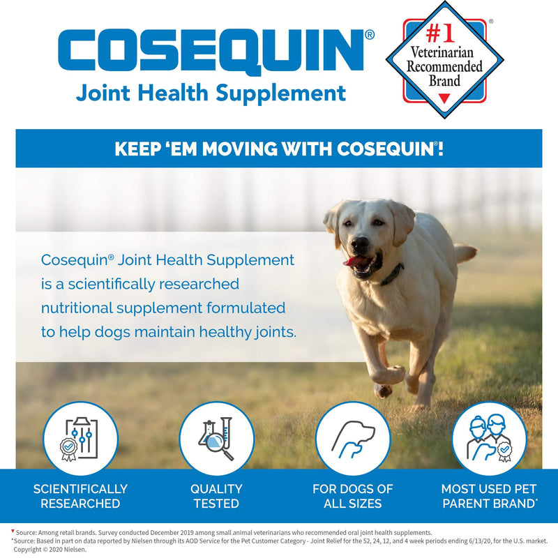 Cosequin Maximum Strength Joint Supplement Plus MSM - with Glucosamine and Chondroitin - for Dogs of All Sizes 60 Count (Pack of 1)