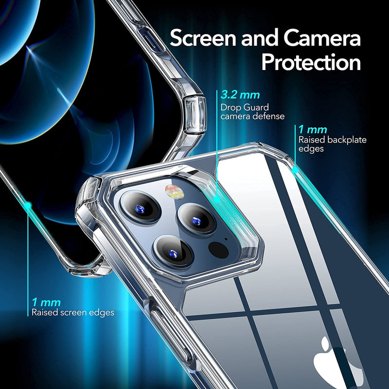 ESR Air Armor Compatible with iPhone 12 Case/Compatible with iPhone 12 Pro Case [Military-Grade Drop Protection] [Shock-Absorbing Corners] [Anti-Yellowing Hard Back] [Scratch Resistant] 6.1", Clear Crystal Clear