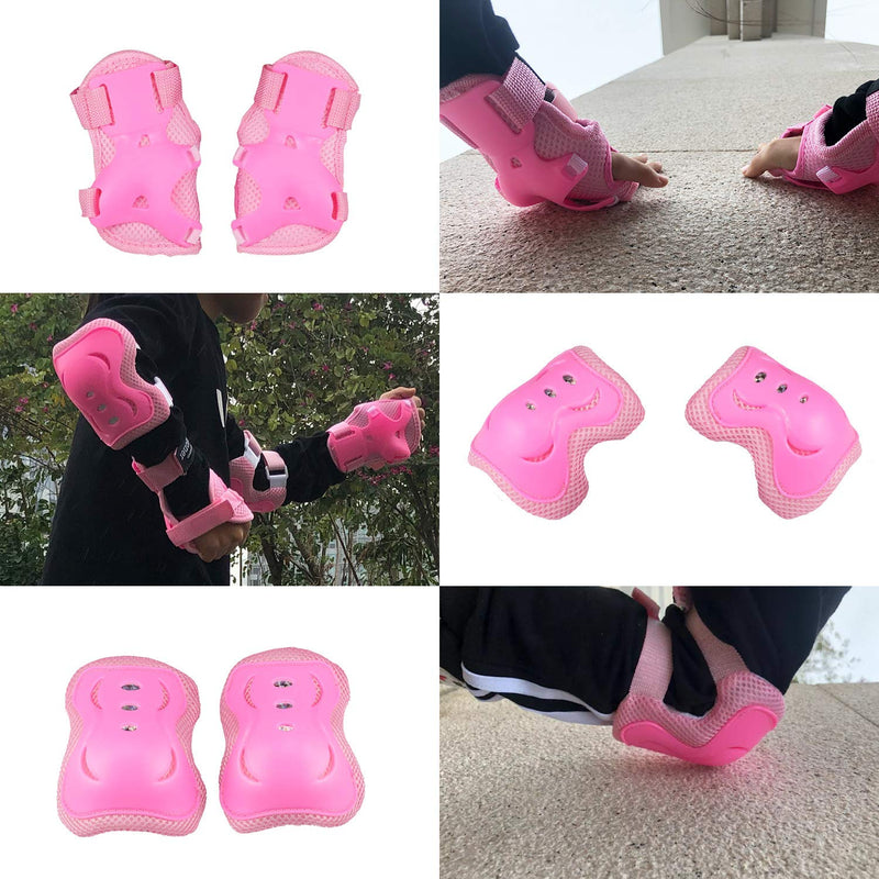 BOSONER Kids/Youth Knee Pad Elbow Pads Guards Protective Gear Set for Roller Skates Cycling BMX Bike Skateboard Inline Skatings Scooter Riding Sports PINK Small (3-8 years)