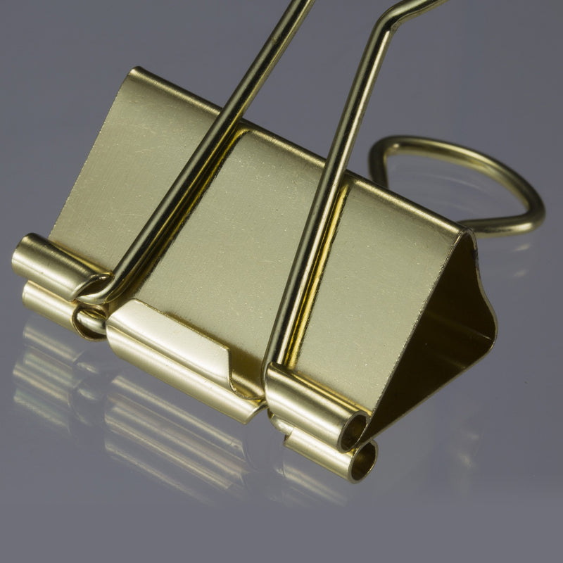 Officemate Binder Clips, Gold, Assorted Sizes, 30 Clips in Tub (31022)