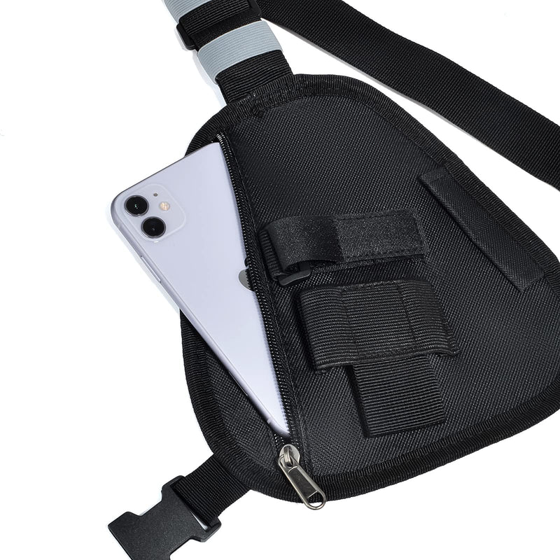 TWAYRDIO Radio Chest Harness Chest Pack Shoulder Radio Holster with an Adjustable Single Radio Pouch for Baofeng Retevis Yaesu Handheld Two-Way Radios and Walkie Talkies