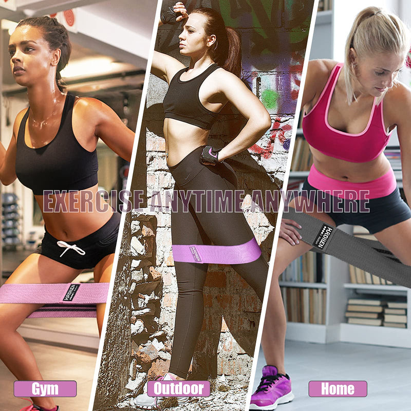 Hurdilen Resistance Bands Loop Exercise Bands ,Workout Bands Hip Bands Wide Resistance Bands Hip Resistance Band for Legs and Butt,Activate Glutes and Thigh Pink,Green,Purple