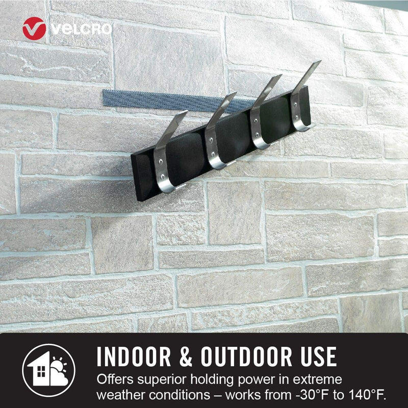 VELCRO Brand Outdoor Heavy Duty Strips | 4 x 1 Inch Pk of 10 | Holds 15 lbs | Black Extreme Hook and Loop Tape Industrial Strength Adhesive | Weather Resistance for Rough Surfaces (91841) 4in x 1in (10Pk)