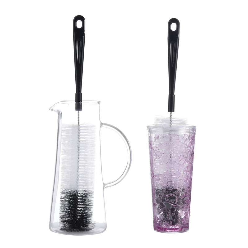 ALINK 16in Extra Long Black Bottle Cleaning Brush Cleaner for Washing Narrow Neck Beer, Wine, Thermos, S' Well, Brewing Bottles, Hummingbird Feeder
