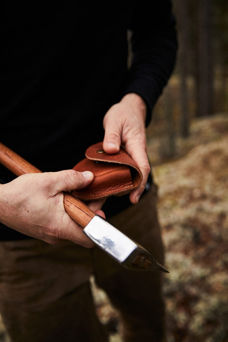 1844 Helko Werk Sharpening Stone Leather Pouch - Leather Accessory for Axe Sharpening Stones