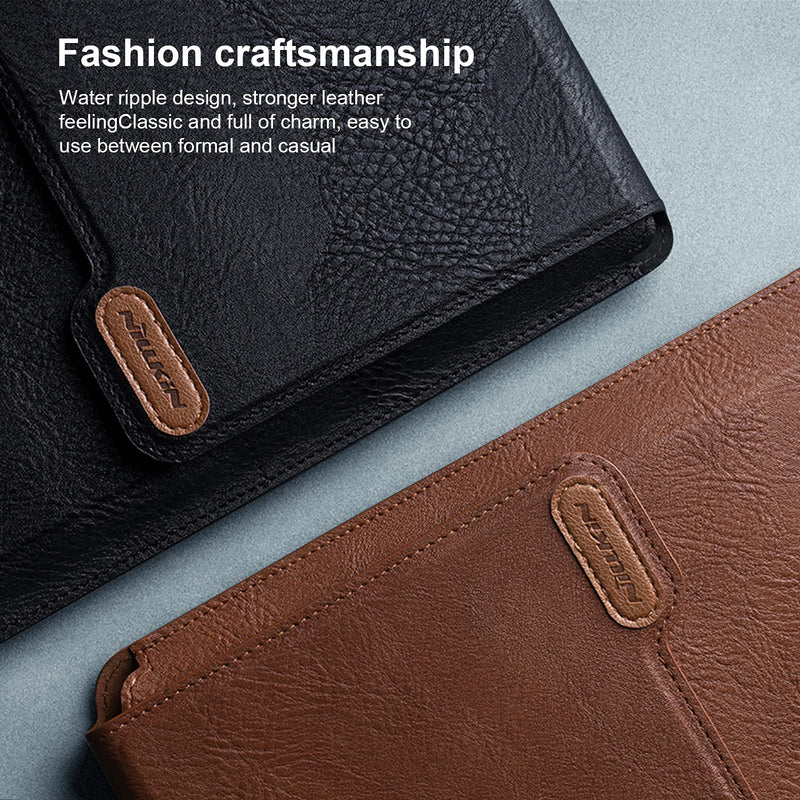 Nillkin 13 inch Laptop Sleeve Case Laptop Stand Adjustable, Computer Shock Resistant Bag with Mouse Pad for 13" MacBook Pro and MacBook Air, XPS 13, Surface Book 13.5", 12.9" New iPad Pro, Brown